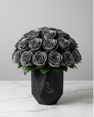 Metallic Black Tinted Roses Gift Box