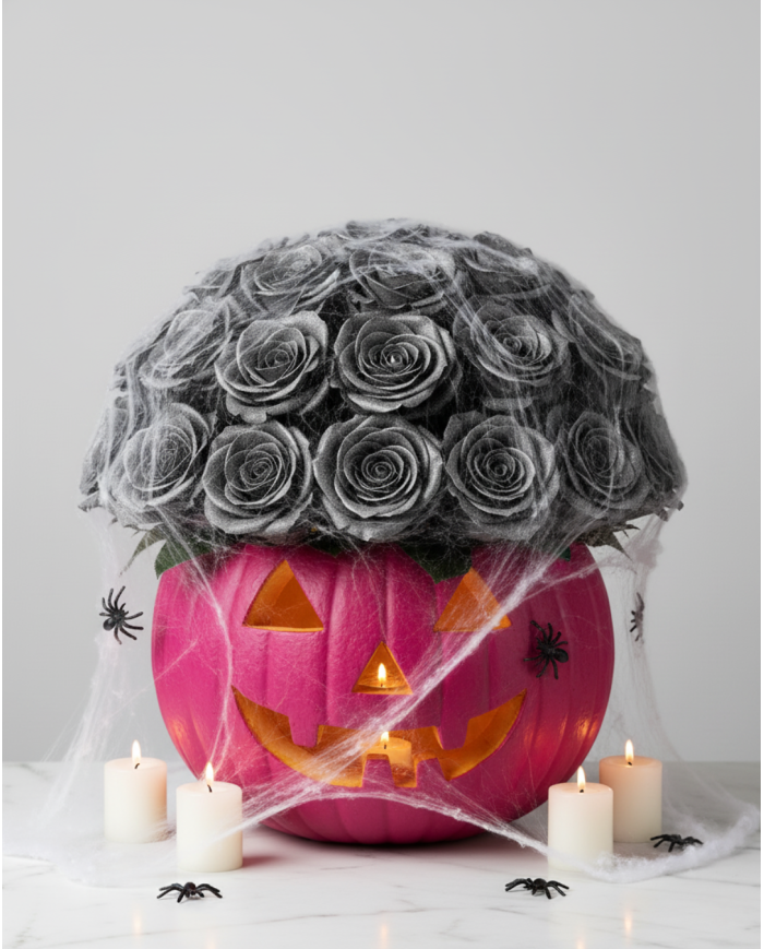 Metallic Black Tinted Roses Gift Box