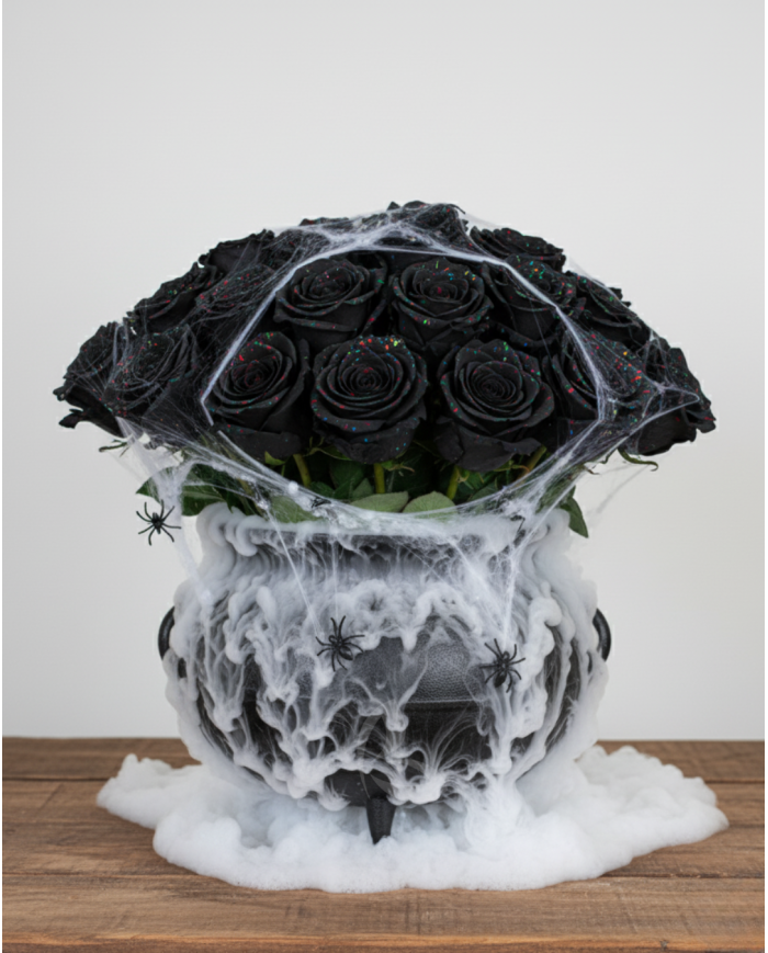 Black Confetti Halloween Gift Box