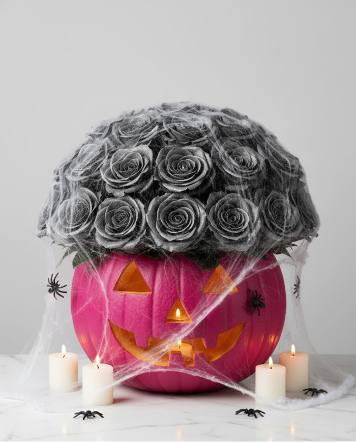 Metallic Black Tinted Roses Gift Box