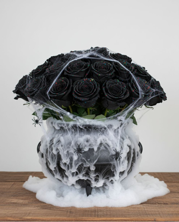 Black Confetti Halloween Gift Box