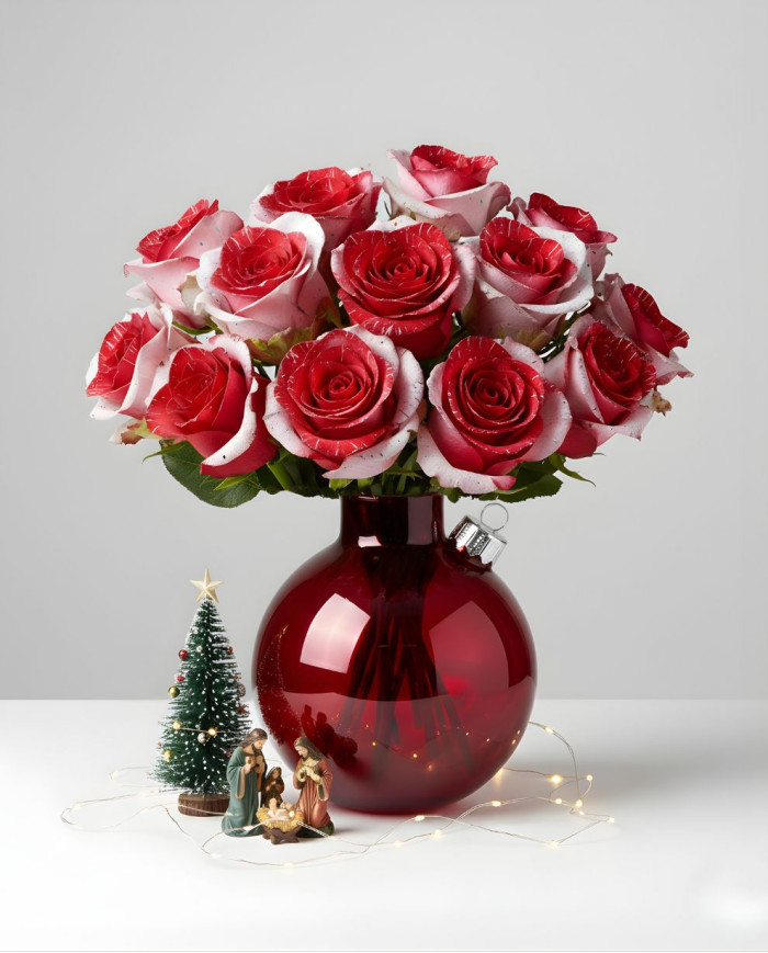 Blue Mistletoe Christmas Gift Box