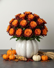 Autumn Laurel Tinted Roses Gift Box