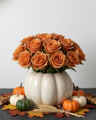 Autumn Laurel Tinted Roses Gift Box