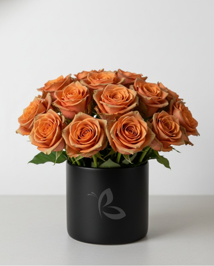 Autumn Laurel Tinted Roses Gift Box