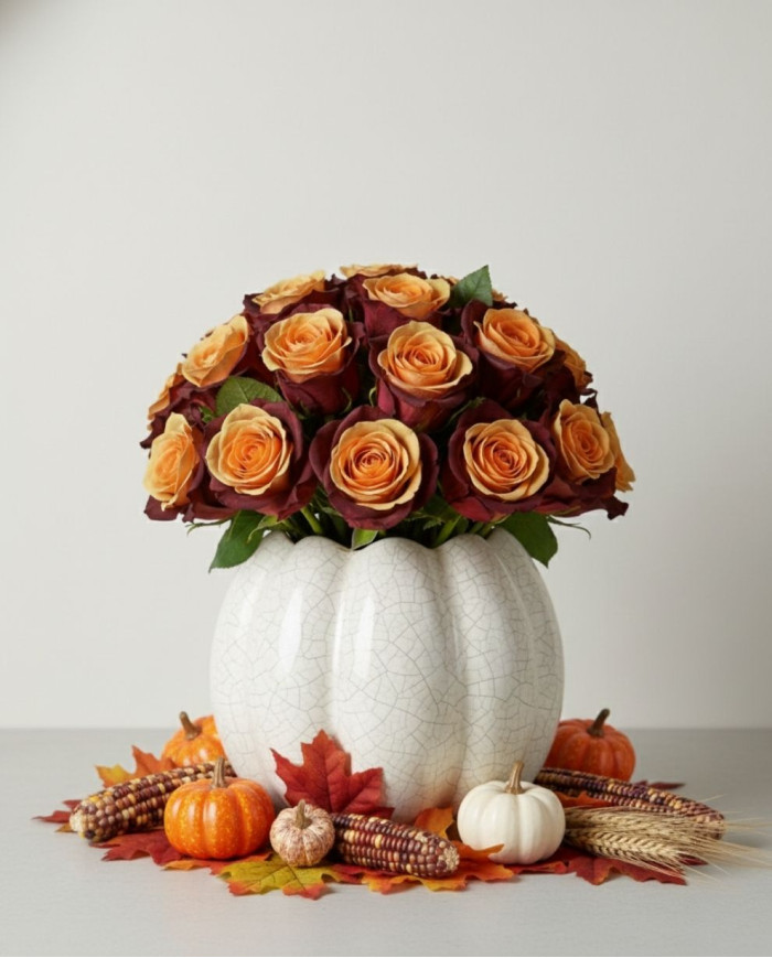Sweet Gum Thanksgiving Tinted Roses Gift Box