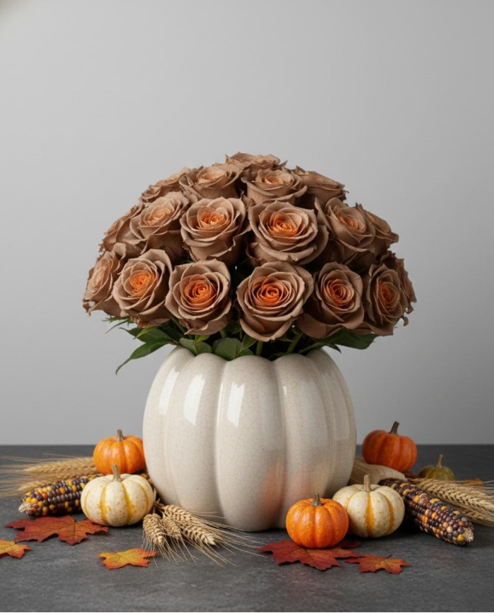 Wild Pear Thanksgiving Tinted Roses Gift Box