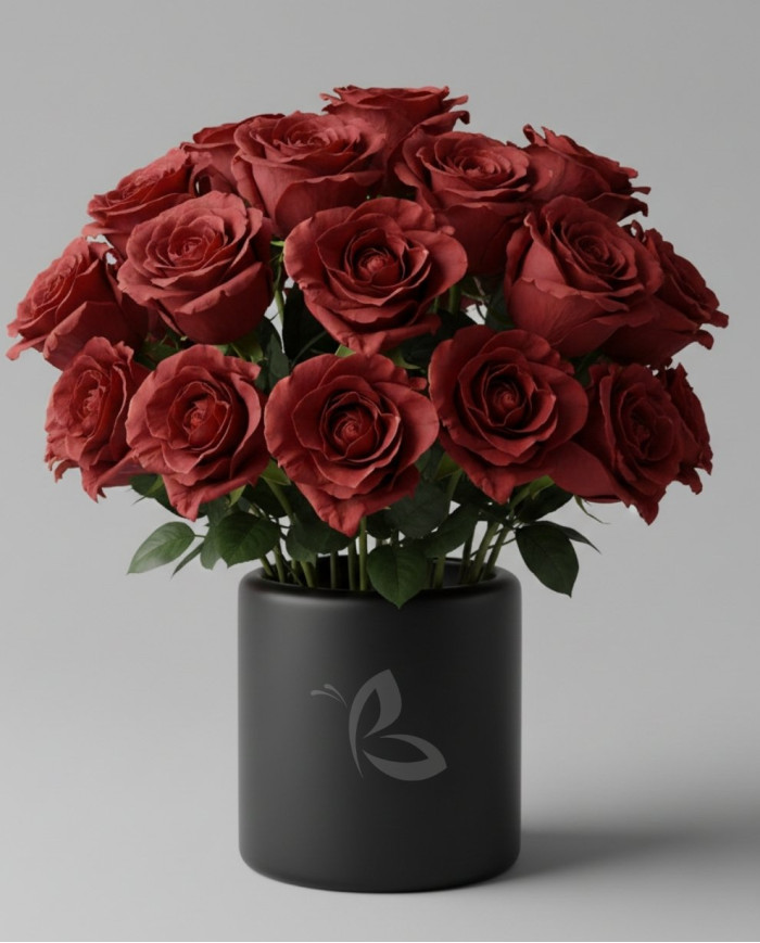 Red Oak Fall Tinted Roses Gift Box